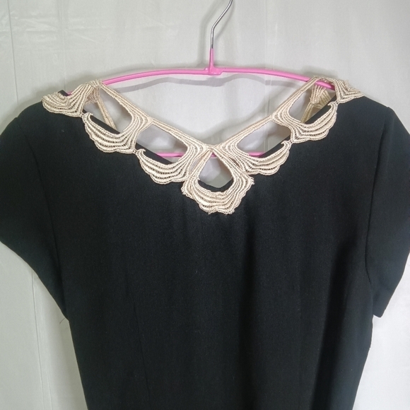 Libertine for Target Black Embroidered Lace Belted Dress Junior 9 - Picture 11 of 16